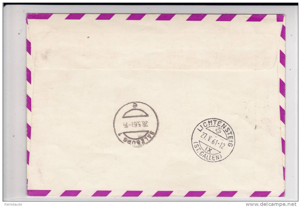 AUTRICHE - 1961 - ENVELOPPE RECOMMANDEE Par BALLON De WIEN - 5.BALLONPOSTSONDERFLUG De L´EXPO "LUPOSTA" - Ballonpost