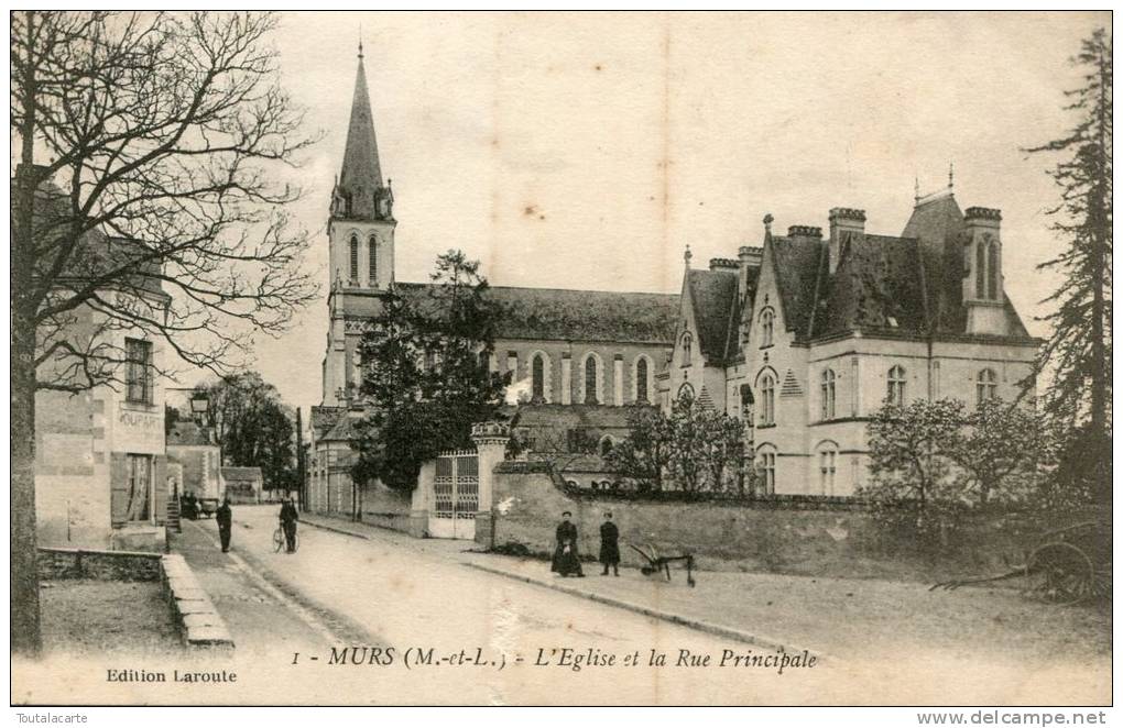 CPA 49 MURS L EGLISE ET LA RUE PRINCIPALE - Autres & Non Classés