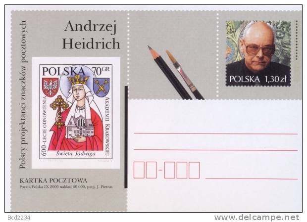 POLAND 2006 POLISH STAMP DESIGNERS - HEIDRICH NHM Graphic Artist Art Religion Queens Royalty King Saint Jadwiga Hedwig - Beroemde Vrouwen