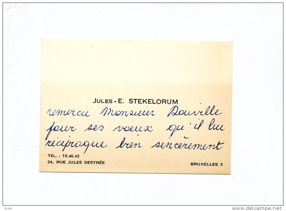 Carte De Visite Ancienne STEKELORUM / Particulier Jules STEKELORUM à Bruxelles - Cartes De Visite