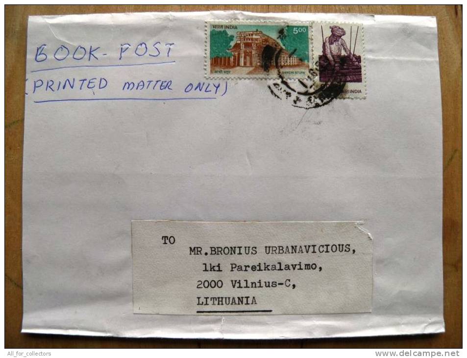 Cover Sent From India To Lithuania, Sanchi Stupa - Briefe U. Dokumente