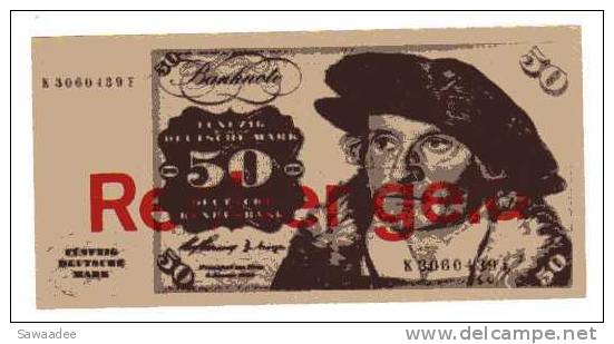 BILLET ALLEMAGNE - REPUBLIQUE FEDERALE - BILLET DE JEU FACSIMILE - IDEM P.21 - 50 DEUTSCHE MARK - 02 JANVIER 1960 - [17] Fictifs & Specimens