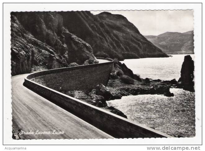 Strada LAVENO - LUINO - Cartolina FG BN V 1955 - Luino