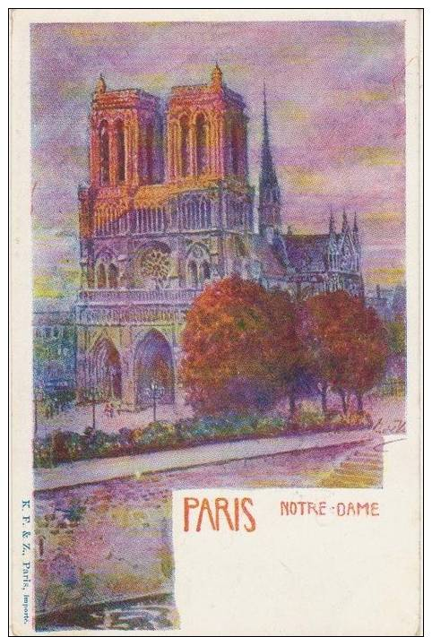 CPA 75 PARIS Cathédrale Notre Dame Ile De La Cité Litho Fantaisie 1904 - Distrito: 04