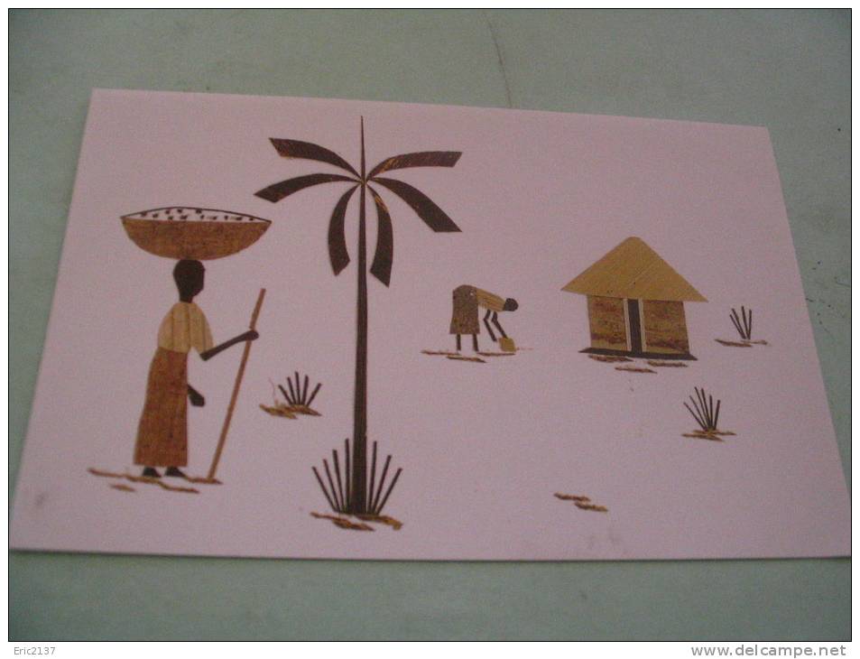 Livres Pour Enfants Rwandais...Malters......scene Villagoise..collage En Feuilles De Bananier... - Rwanda