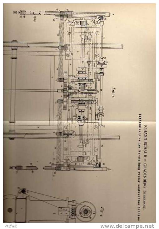 Original Patentschrift - J. Schaub In Gradenberg B. Köflach , Steiermark , 1896, Schrämmaschine , Bergbau , Bergwerk  !! - Tools