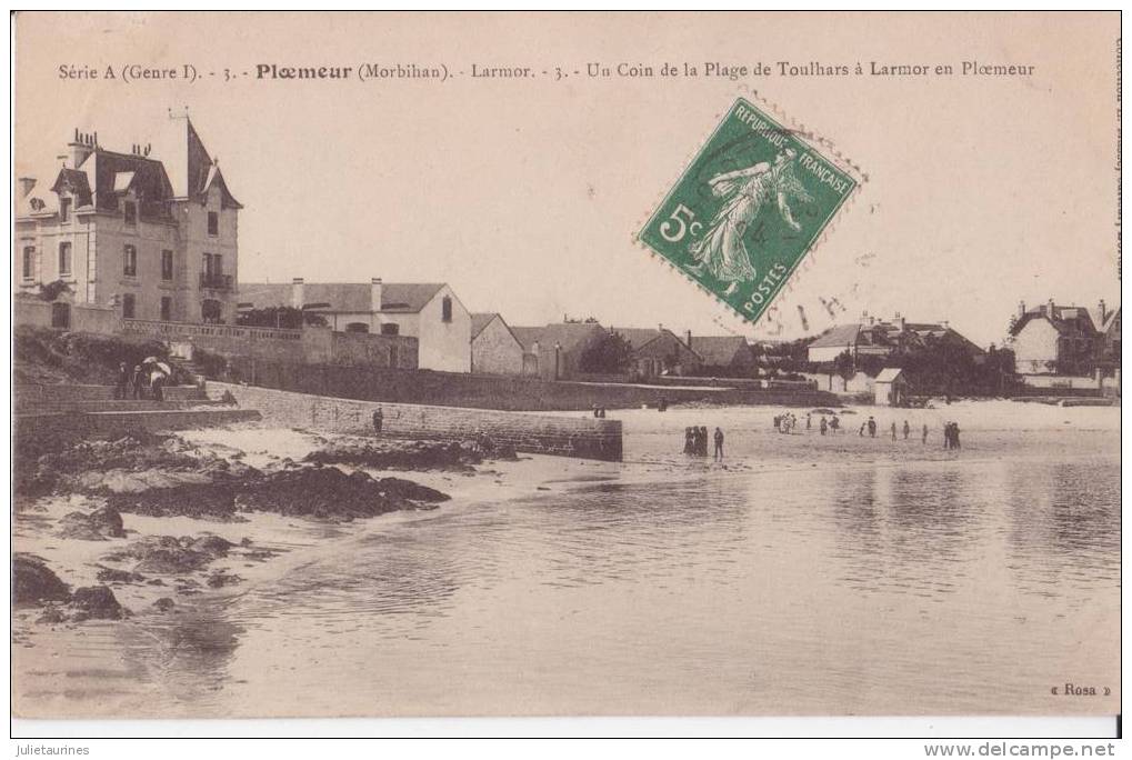 56 PLOEMEUR LARMOR UN COIN DE LA PLAGE DE TOULHARS - Ploemeur