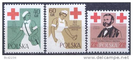 POLAND 1959 40TH ANNIV OF POLISH RED CROSS 2,50ZL PRINTING SHIFT ERROR NHM - Variétés & Curiosités