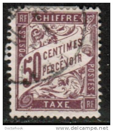 FRANCE   Scott #  J 38  F-VF USED - 1859-1959 Used