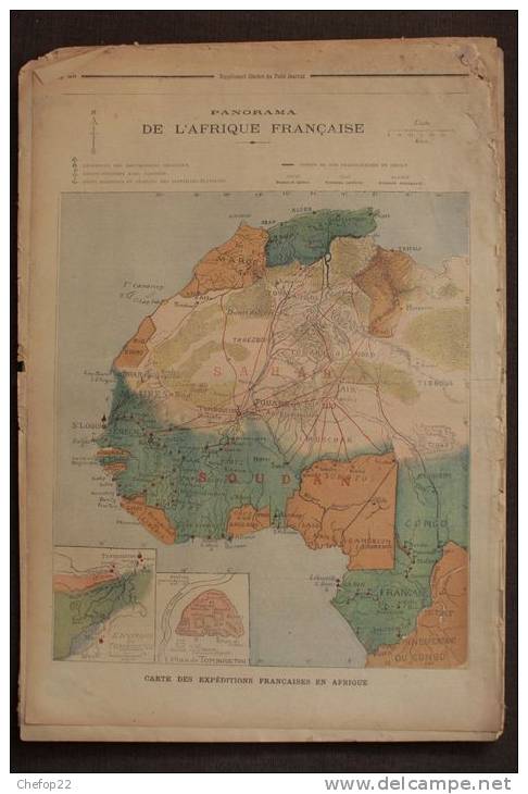 Le Petit Journal Suppl. Illustré -5 Mars 1894 - N°172-  Banquise - Panorama Afrique Française Carte Tombouctou - 1850 - 1899