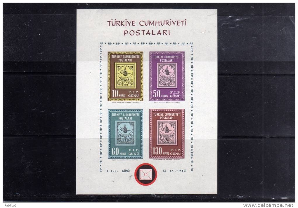 TURCHIA - TURKÍA - TURKEY 1963 ESPOSIZIONE FILATELICA FOGLIETTO - PHILATELIC EXHIBITION SOUVENIR SHEET MNH - Hojas Bloque