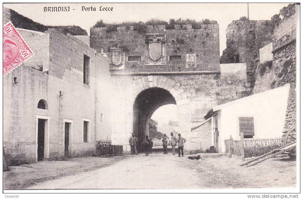 BRINDISI - Porta Lecce, Animata, Viagg. 1916 - Mar-23-13 - Brindisi