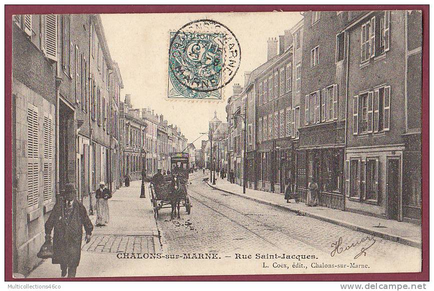 51 - CHALONS SUR MARNE -  Rue Saint Jacques (tramway Pub Larbaud St Yorre) - Châlons-sur-Marne