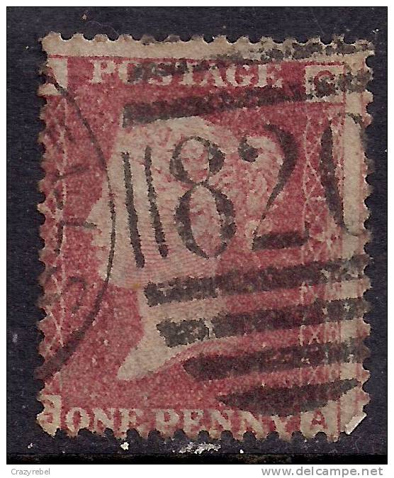 GB 1858 - 79 QV 1d PENNY RED PLATE 172 USED STAMP PMK 820 ( G & A ). ( A843 ) - Oblitérés