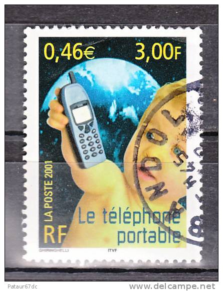 FRANCE / 2001 / Y&T N° 3374 : Téléphone Portable - Choisi - Cachet Rond - Oblitérés