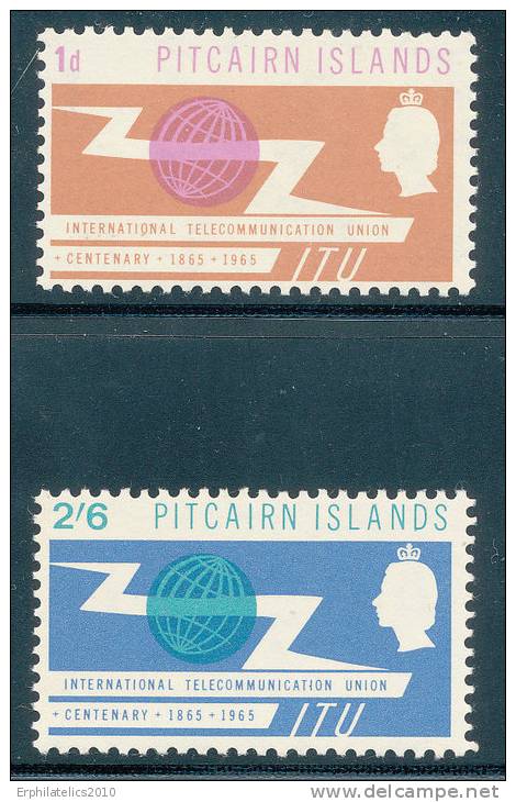 PITCAIRN ISLANDS 1965 ITU SC# 52-53 FRESH VF MNH CV$ 16.25 - Pitcairn Islands