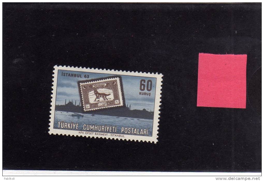 TURCHIA - TURKÍA - TURKEY 1963 ESPOSIZIONE FILATELICA - ISTANBUL INTERNATIONAL STAMP EXHIBITION  MNH - Unused Stamps
