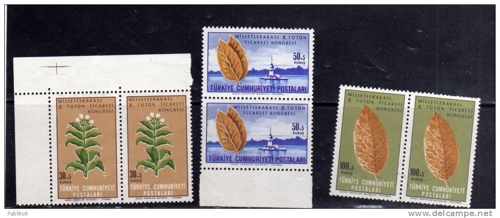 TURCHIA - TURKÍA - TURKEY 1965 TABACCO - TOBACCO 2 SERIE COMPLETE MNH - Unused Stamps