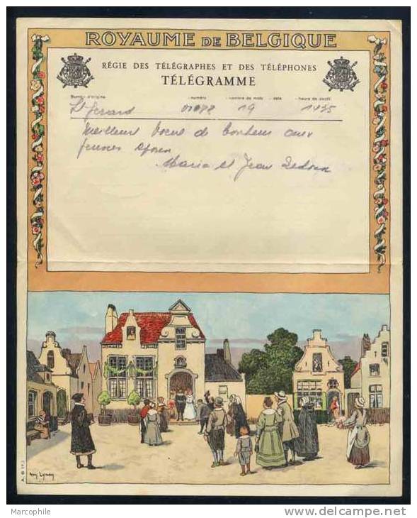 ARCHITECTURE - MARIAGE - FETE / BELGIQUE TELEGRAMME DE LUXE ILLUSTRE (ref 2404) - Other & Unclassified