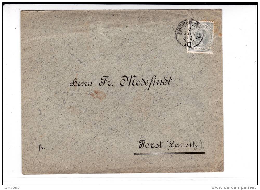 NEDERLAND - 1892 - ENVELOPPE De ARNHEM Pour FORST (ALLEMAGNE) - Brieven En Documenten