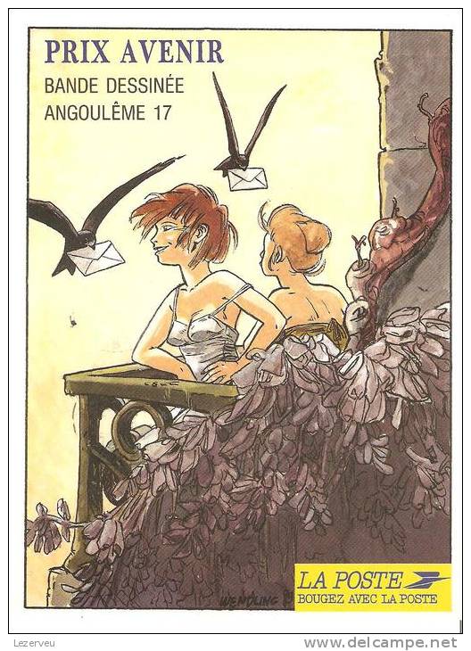 CPM BD ANGOULEME PUB LA POSTE PRIX AVENIR OBLITERATION 17° SALON INTERNATIONAL - Comics