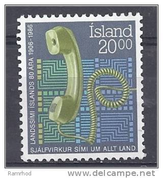 ICELAND 1986 80th Anniv Of Icelandic Telephone And Telegraph Service - Modern Digital Telephone System - 20k. MNH NO GUM - Oblitérés