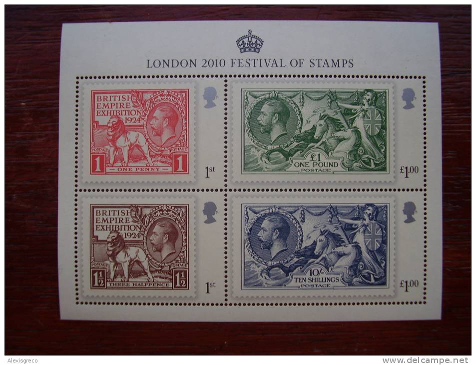 GB  LONDON 2010 FESTIVAL OF STAMPS SPECIAL MINISHEET FOUR VALUES. - Blocs-feuillets