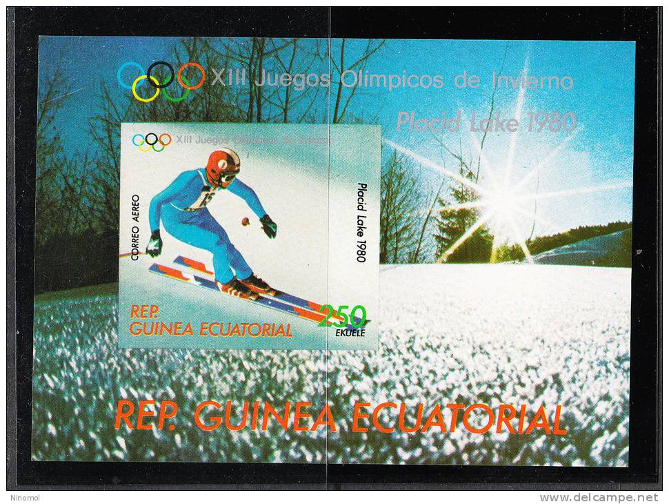 Guinea  Equatoriale   -   1978.  Preol.  " Lake Placid 1980 ".  BF  Imperf.  Sci.  MNH, Fresh - Invierno 1980: Lake Placid