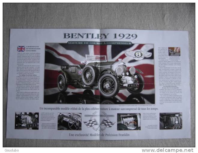 Publicité 4 Pages, Franklin Modèle Réduit Voiture De Course Bentley 1929 .Voir Photos. - Autres & Non Classés