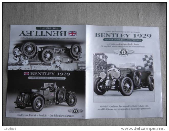 Publicité 4 Pages, Franklin Modèle Réduit Voiture De Course Bentley 1929 .Voir Photos. - Autres & Non Classés