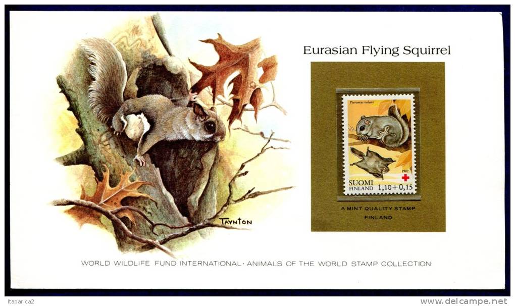 33NAT /FINLANDE1982 Superbe CARTE Collection WWF EURASIAN FLYING SQUIRREL CROIX ROUGE  Avec Timbre  Neuf**sans Charnière - Neufs