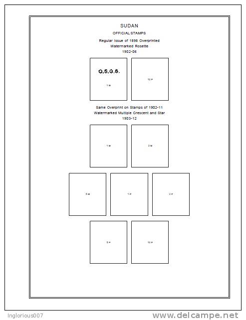 SUDAN STAMP ALBUM PAGES 1897-2011 (76 Pages) - Anglais