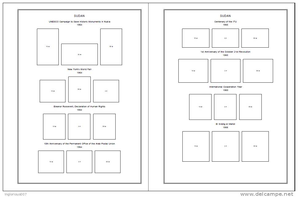 SUDAN STAMP ALBUM PAGES 1897-2011 (76 pages)