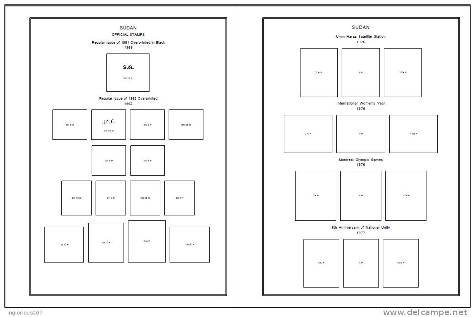 SUDAN STAMP ALBUM PAGES 1897-2011 (76 pages)