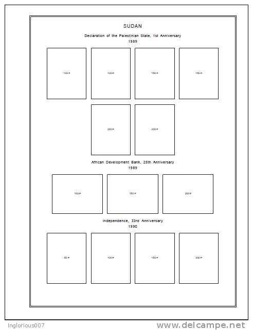 SUDAN STAMP ALBUM PAGES 1897-2011 (76 pages)