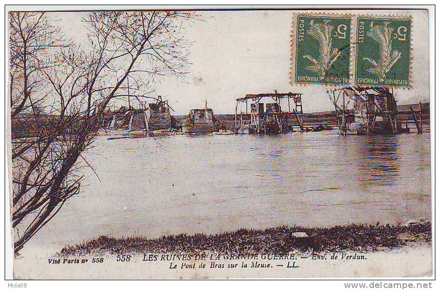 55. LES RUINES DE LA GRANDE GUERRE 1914.1918. ENVIRONS DE VERDUN. LE PONT DE BRAS SUR LA MEUSE. - Guerre 1914-18