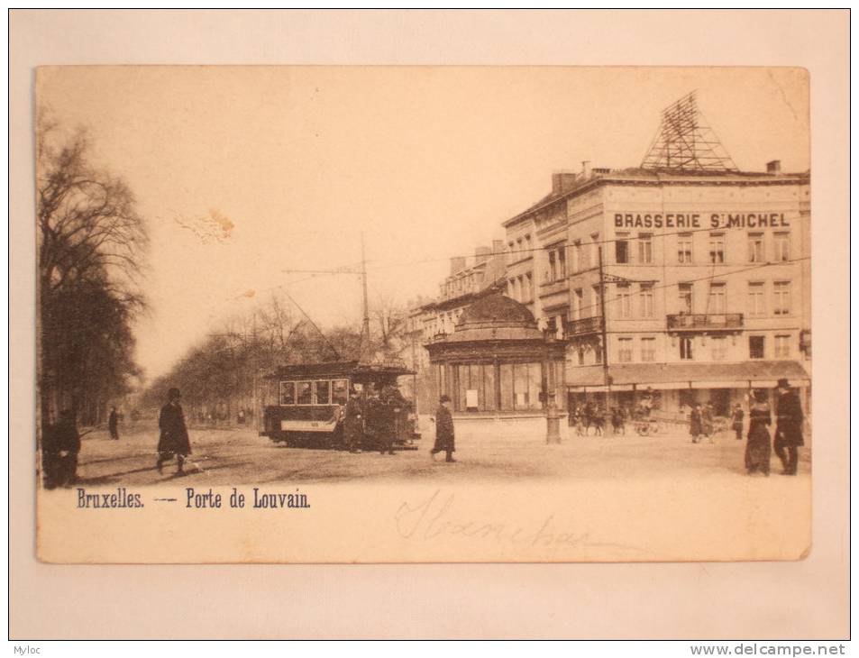 Bruxelles. Porte De Louvain. Brasserie St. Michel. Tram. Carte Animée - Places, Squares