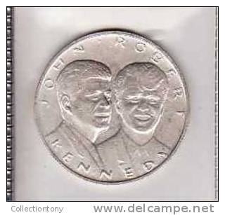 Medaglia - Martin Luther King 1968 - Al Retro John-Robert  Kennedy- Argento - Diam. 31 Peso 11.4 Gr (50) - Other & Unclassified