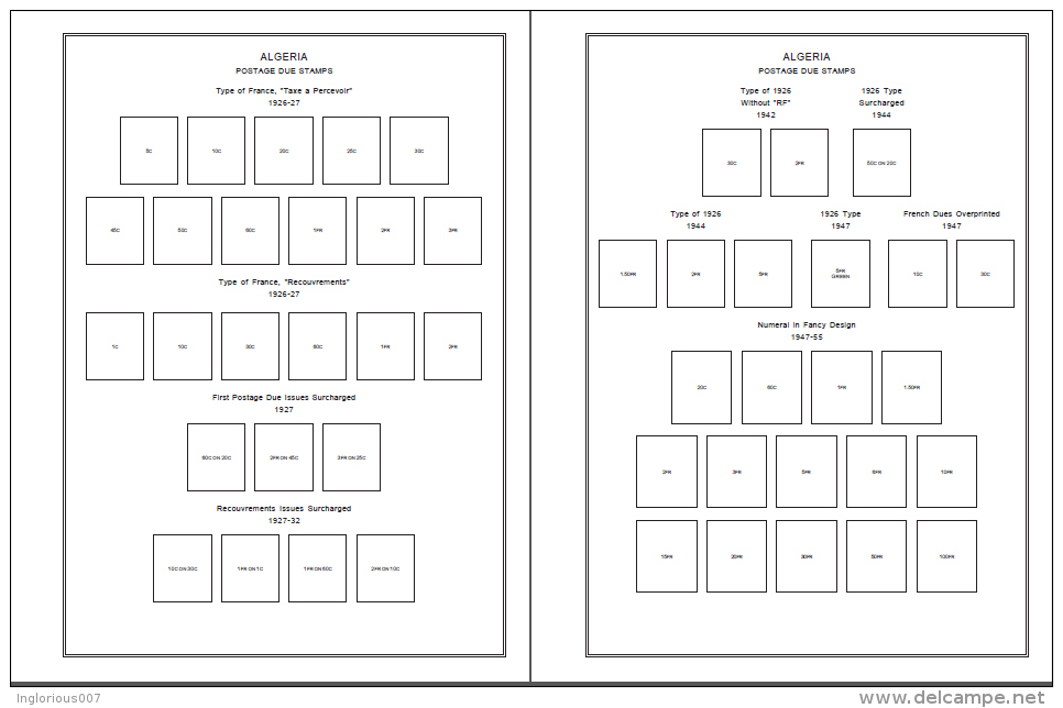 ALGERIA STAMP ALBUM PAGES 1924-2011 (165 Pages) - English