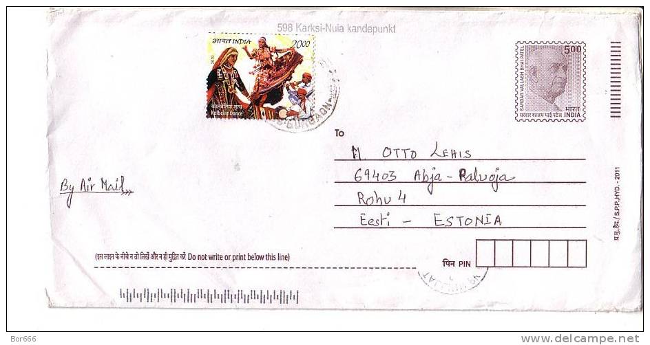 GOOD INDIA Postal Cover To ESTONIA 2012 - Good Stamped: Patel ; Dance - Covers & Documents