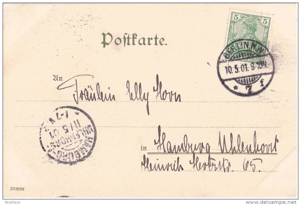 Veltens Künstlerkarte Verlag Karlsruhe Signiert KLEY Berlin Schloßplatz Biedermeiermode 10.5.1901 - Kley
