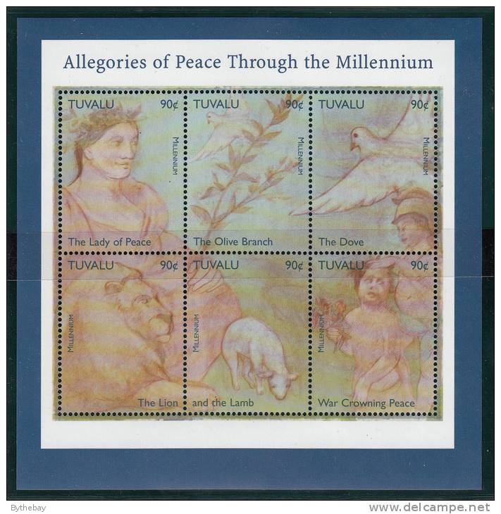 Tuvalu MNH Scott #814 Sheet Of 6 90c Allegories Of Peace Through The Millenium - Tuvalu