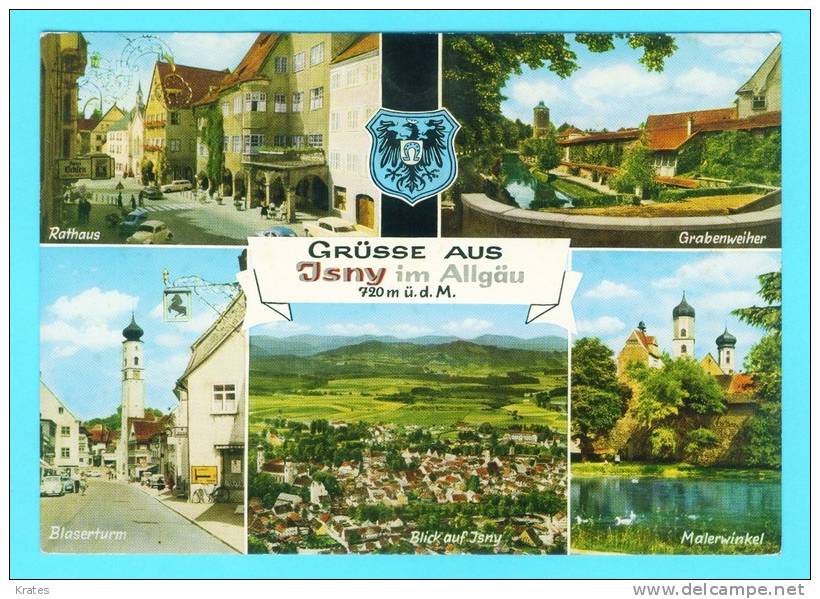 Postcard - Mixed Franking, Germany-Yugoslavia, Isny       (V 9439) - Isny