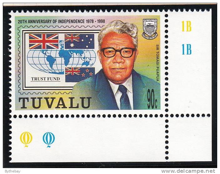 Tuvalu MNH Scott #787 90c Tomasi Puapua - Prime Ministers - 20th Ann Independence - Tuvalu