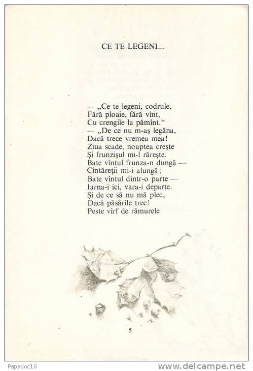 "Ce Telegeni, Codrule" - Mihai Eminescu - Ed. Scrisul Românesc 1989 [recueil De Poésie / Poems / Dichtungen - Poesii] - Poëzie