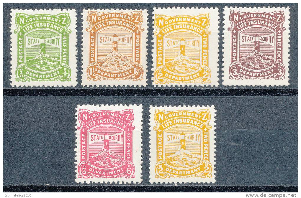 NEW ZEALAND LIFE INSURANCE STAMPS SC OY16/23 MANY MNH  LIGHT HOUSE - Other & Unclassified