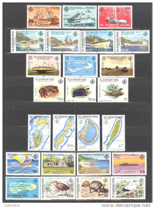 Zil Eloigne Sesel: Yvert Du N°1/119** Complet Y Compris Le Carnet 48/9**; MNH; Voir Les 6 Scans - Seychellen (1976-...)