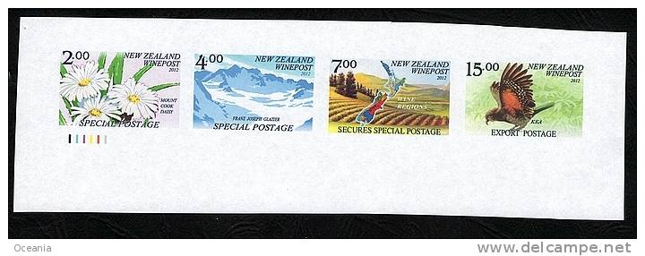 New Zealand Wine Post Trial Imperf Printing Strip Of New Definitives 2012 - Andere & Zonder Classificatie