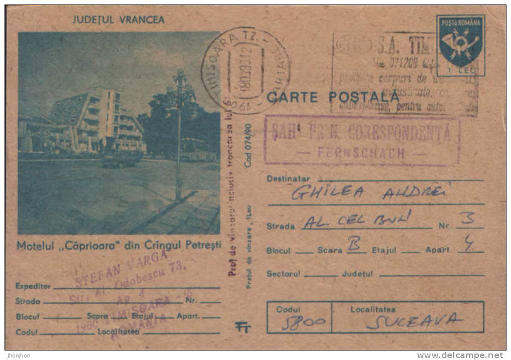 Romania- Postal Stationary Postcard 1990-  Bus-used - Busses