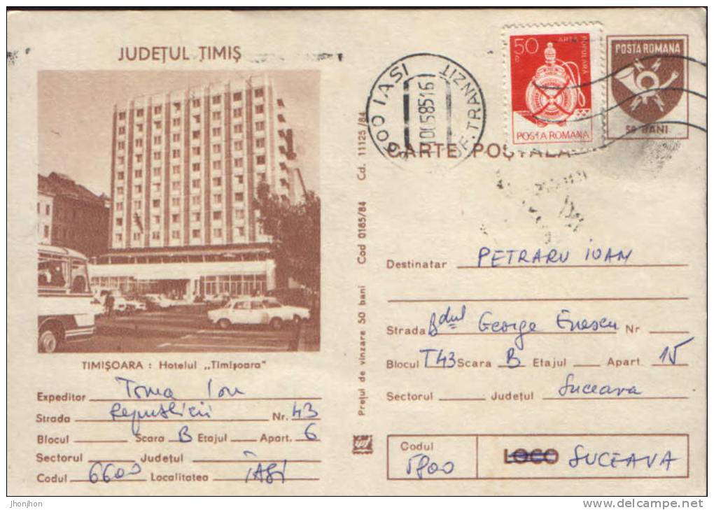 Romania- Postal Stationary Postcard 1984-Bus-used - Busses